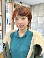 テトヘアー(teto hair) マッシュショート　ハンサムショートオレンジピンクコーラル