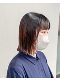 ぷつっと切りっぱなしボブ