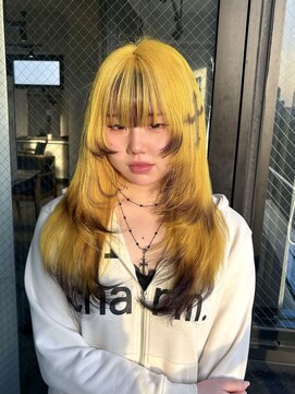 ザ オーダー(THE ORDER) 派手髪イエローデザイン 裾 お絵描きカラー