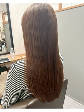ロッカヘアエジェ(ROCCA hair eje.) ダークアッシュうるツヤロング×地毛風ブラウン