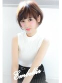 マロンベージュXラウンドショート