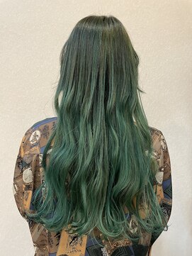 アグランテトラ 野田阪神店(a Gland tetra) 個性派カーキグレーのハイライトグラデーション♪無造作ウェーブ