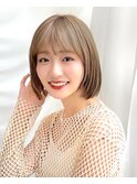 【修】20代30代40代◎透明感カラー×韓国切りぱなしボブ