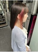 インナーカラーピンクグレージュケアブリーチハイトーン韓国