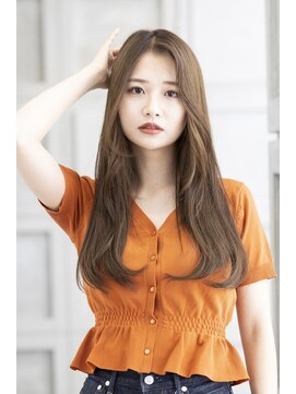 トティア 福島(Totia) 【Totia福島】斜めバング×レイヤーロング×アッシュオリーブ