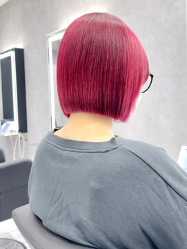 シーエスメイドバイシャチュー 京都店(CS made by SHACHU) チェリーレッド×ボブ