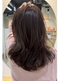 【くすみピンク&ミディアムレイヤー】《福岡透明感カラー》