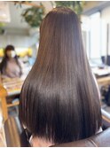 【大人気アッシュブラウン艶ストレート】30代～60代/髪質改善