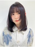 ミディアムロング顔周りレイヤー美髪おくれ毛_ba498331