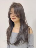 ロングレイヤー/ハッシュカット/赤み消しカラー