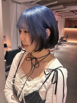 ダズリングディア(Dazzling Deer)&nbsp;ブルー／ブラック／デザインカラー／ボブ／ハイトーン