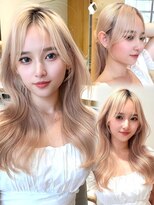 アマトウキョウ アユンチェ(AMA TOKYO×AYUNCHE) 韓国ヘア 透明感カラー 2wayバング レイヤーカット 顔周り