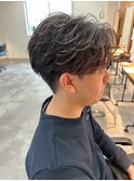 千葉駅MEN’S/波巻きツイストスパイラル/刈り上げセンターパート