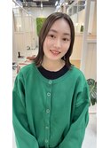 切りっぱなしスタイル　ブリーチなしアッシュグレイ