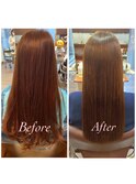 弱酸性縮毛矯正エアーストレート×PiM濃密ヘアエステ