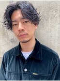 【デザインパーマ】メンズパーマ×センターパート
