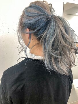 サイ(sai) 〈sai〉インナーカラー　ブルー×グレージュ