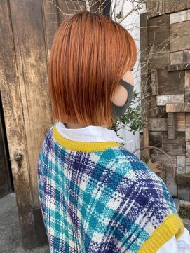 シーソー(SEE SOE) ぱっつんボブ×オレンジカラー