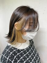 アジールヘア 東上野店(agir hair)&nbsp;外ハネボブイヤリングカラー韓国風フェザーバング
