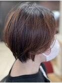 ミセス 大人可愛いふんわりショートボブ 40代50代60代