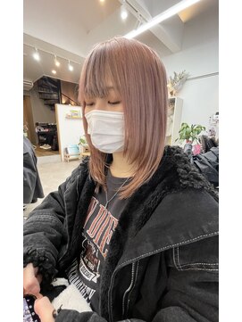オリビアヘアー(OLIVIA HAIR) ピンクベージュ×インナーデザイン×顔周りレイヤー
