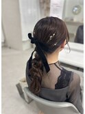 綺麗めポニーテール系アレンジ
