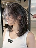 顔周りレイヤーロングミディアム韓国ヘア_ba583762