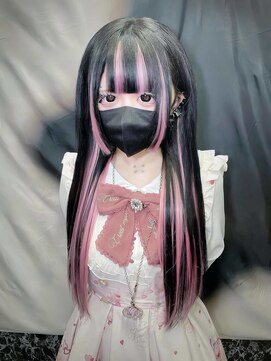 エルシャドール(EL-SHADDOLL) ロングエクステ、ピンクメッシュ、地雷系