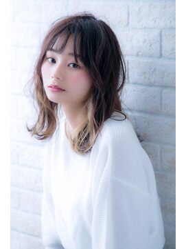 エルデ ナインズ ヘアー スタンド 川口店(elde 9's HAIR STAND) シルキーチョコレート＆プリカールの大人ガーリーモードヘア