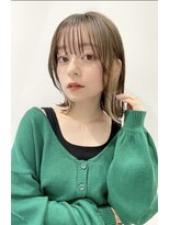 トルネード(TORNADO)&nbsp;切りっぱなしボブ 外ハネパーマ インナーカラー t35