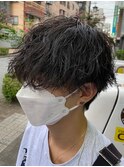 波巻きスパイラルパーマツーブロックツイストスパイラルパーマ