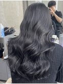 韓国ヘア透け感カラーブルーブラック透明感カラー暗めカラー原宿