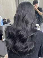 ユニ 原宿(uni) 韓国ヘア透け感カラーブルーブラック透明感カラー暗めカラー原宿