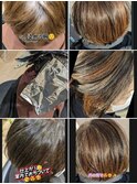 【褪色後の褪色防止に効果抜群】カット+白髪染め+ローライト