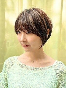 ロンド パルティール 大宮(Lond partir) カールセミディシアカラー姫カットダークアッシュショート