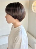 ワイドバングのマッシュショート/ショートカット/丸みショート