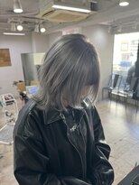 アジールヘア 所沢プロペ通り店(agir hair)&nbsp;シルバーウルフフェミニンロング似合わせカットブリーチ所沢