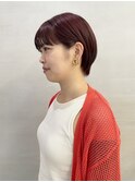 コンパクトショート×ボルドーカラー