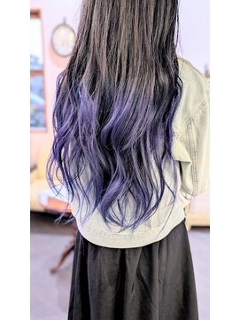 アズヘアー ラペ 三日市店(A'z hair LAPAIX) ブルーバイオレットグラデーションロング