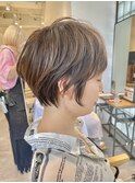 脱白髪染め・ハイライトカラー・大人ショートボブ[寺野克]