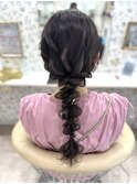 編みおろし/アップスタイル/参列ヘア/ヘアセット/鎌倉