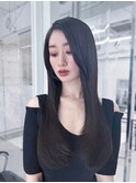 美髪韓国レイヤーイメチェン似合わせ小顔シースルーワイドバング
