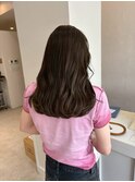 暗髪グレージュ艶カラー×大人可愛いロングヘア20代30代40代