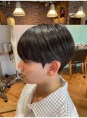 横顔がきれいに見える◎艶感マッシュショート/メンズカット/黒髪