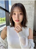 20代30代ボブ/ミディアムレイヤー／グレージュ/透明感/天神/大名