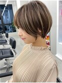 ハイライトバレイヤージュダブルカラーケアプリーチ30代40代