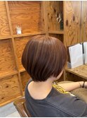 20代30代オレンジブラウンショート×ハイライトカラー