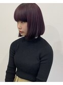 乾かすだけでまとまるボブ×艶感ラベンダーピンク