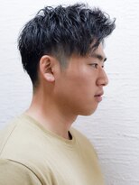 メリケンバーバーショップ コウベ(MERICAN BARBERSHOP KOBE)&nbsp;七三オールバックツイストパーマかき上げヘアコンマヘア5