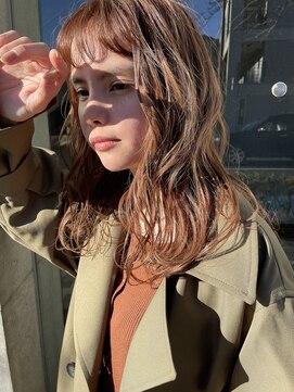 ブランド(BLANDO) ミディアムパーマ　外国人風パーマ　ミルクティーベージュ